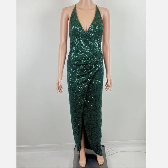 Fashion Nova Dresses & Skirts - NWT Women's Fashion Nova Champagne Taste Sequin Maxi Dress - Hunter Green